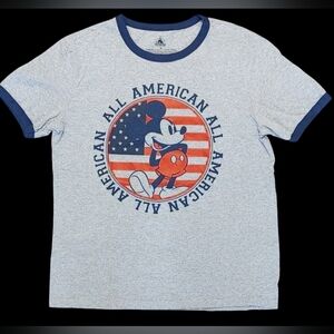 Y2K 2000s Disney Store Mickey Mouse Ringer Style T-Shirt (M) 